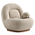 Modern Linen Lounge Chair Walnut 3D model small image 22