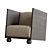 Lux Linen Lounge Chair 3D model small image 1