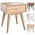 Vintage Spindle-Leg Bedside Table 3D model small image 1