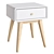 Vintage Spindle-Leg Bedside Table 3D model small image 3