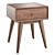 Vintage Spindle-Leg Bedside Table 3D model small image 4