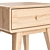 Vintage Spindle-Leg Bedside Table 3D model small image 6