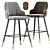 Ergonomic Bar Stool with Backrest 3D model small image 1