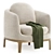 Bilbao Timber Lounge Chair 3D model small image 1