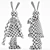 Bunny Ornament Figurine with Fur 3D model small image 3