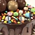 Smarties and Egg Chocolate Birthday Cake 3D model small image 4