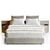 Modern Beige Bed with Lighting 3D model small image 7