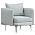 Modern Auburn Accent Chair Ensemble 3D model small image 3