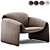 Sleek Contemporary Le Club Armchair 3D model small image 1