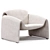 Sleek Contemporary Le Club Armchair 3D model small image 2