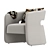 Elegant RH Gia Armchair 3D model small image 3