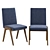 Elegant Navy Dining Chairs 3D model small image 1