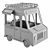 Wooden Food Truck Toy 3D model small image 2