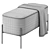 Velvet Upholstered Harper Bench 3D model small image 6