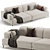 Modern Fabric Square Arm Sofa 3D model small image 6