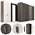 Modern Pivot Door & Wardrobe 3D model small image 1