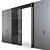 Modern Pivot Door Wardrobe System 3D model small image 3