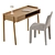 Sleek Oak Desk Set 3D model small image 1