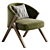 Stylish Scoop Green Armchair Design 3D model small image 4