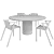 Modern Dining Set with Chair 3D model small image 4