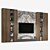 Gold Deco TV Wall Shelf 3D model small image 2