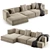 De Padova Alberese Chaise Sofa 3D model small image 6