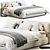 Luxury Boucle Bed Model Design 3D model small image 1