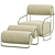 Italian Luxury Tubular Relax Chair 3D model small image 8