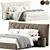 Modern Double Bed Frame 03 3D model small image 1