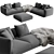 Modern Modular Sofa Set Glamour 3D model small image 1