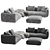 Modern Modular Sofa Set Glamour 3D model small image 2