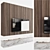 Premium Wood Stone TV Wall 3D model small image 1