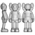 Colorful KAWS Figure Collection 3D model small image 4