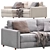 Modern Velvet Corner Sofa by Divan.ru 3D model small image 3