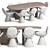 Modern Youpi Chair And Padiglioni Table 3D model small image 3