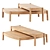 Haven Teak Coffee Table Duo 3D model small image 4