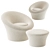Modern Mushroom Lounge Set Ottoman 3D model small image 2