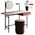 Elegant Vanity Desk with Mirror 3D model small image 1