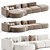 Versatile Belt Modular Sectional Sofa 3D model small image 2