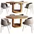 Oslo Round Table & Collar Chair 3D model small image 1