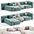 Modern Dimaro Sofa Ottoman Set 3D model small image 2