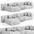 Modern Dimaro Sofa Ottoman Set 3D model small image 4