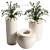 Elegant Plateia White Vase Set 3D model small image 2