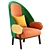 Modern Moon Armchair: Contemporary Elegance 3D model small image 3