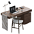 Modern 3D Office Desk Furniture 3D model small image 1