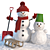 Frosty Snowman Family Figurines 3D model small image 1