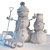 Frosty Snowman Family Figurines 3D model small image 3