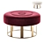Large White Round Ottomans Set 3D model small image 4