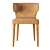 Modern Vegan Leather Dining Armchair 3D model small image 5