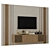 Modern TV Wall Set with 60" TV 3D model small image 3